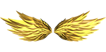 wings, gold, fire