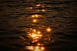 sunset, reflection, evening