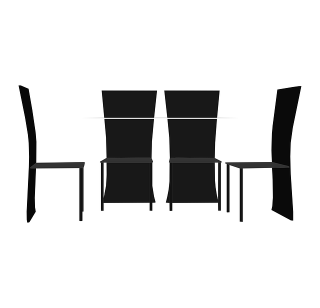 Free table chairs design vector
