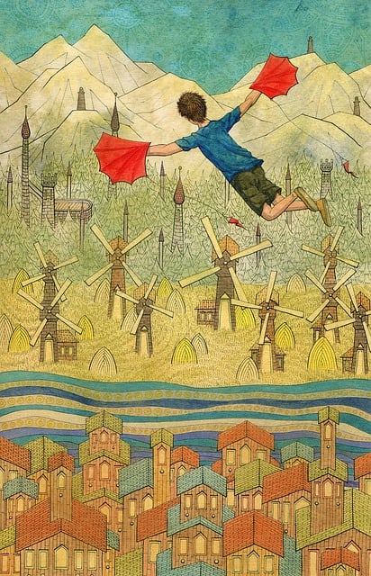 Free fly dream boy illustration