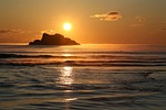 the pacific ocean, sunrise, sunset