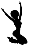 silhouette, girl, woman