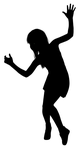 silhouette, girl, woman