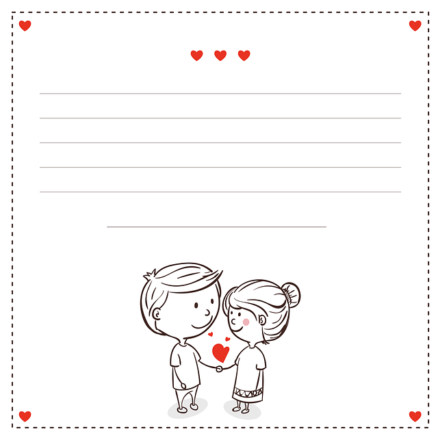 Free card lovers couple heart illustration