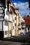 historic city center, architecture, oriel
