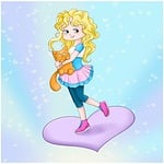 girl, curly, blond