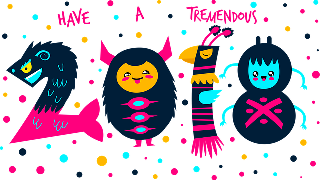 Free cartoons drawing year 2018 vector