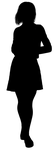 silhouette, woman, young