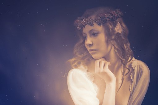 fairy wearing white dress art