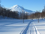 winter, snow, volcano