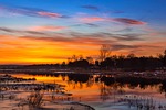 sunrise, lake, morning dawn