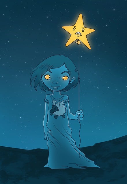 Free star dream night illustration