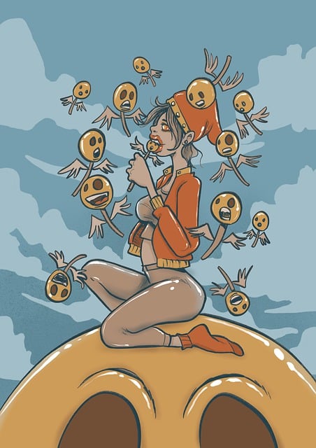 Free sweet lollipop sky illustration