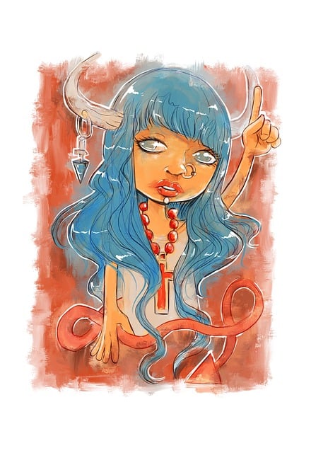 Free sweet cute devil illustration