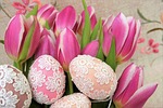 tulips, easter eggs, eggs