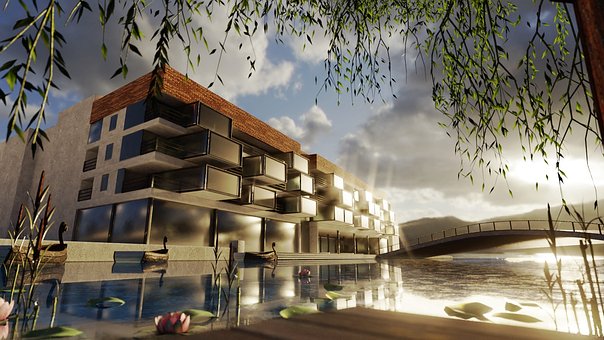 Arkitektur, Himmel, Parkere, Fred, Vand