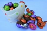 eggs, chocolate, eating