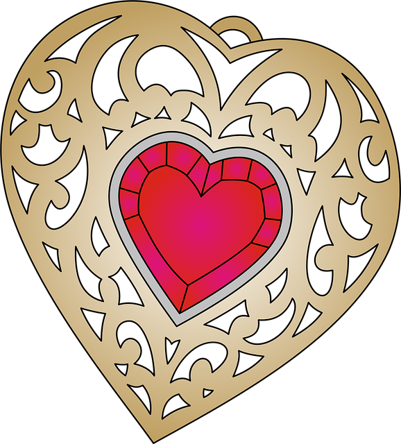 Free heart pendant jewelry vector