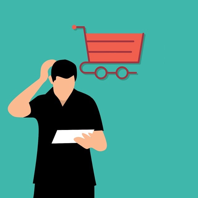 Free shopping confused tablet illustration