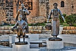 fisherman's family, statue, sculpture