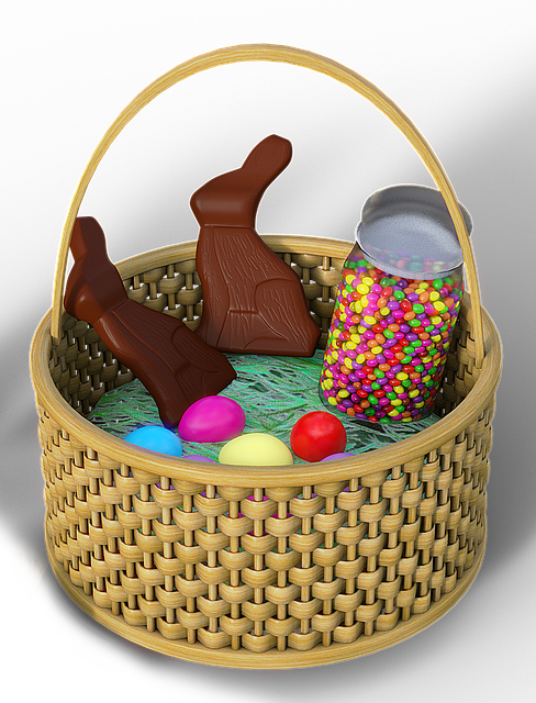 Free easter osterkorb chocolate bunnies illustration