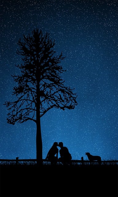 Free couple field tree illustration