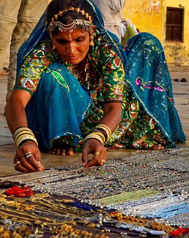 India, Dama, Mujer, Venta, Calle