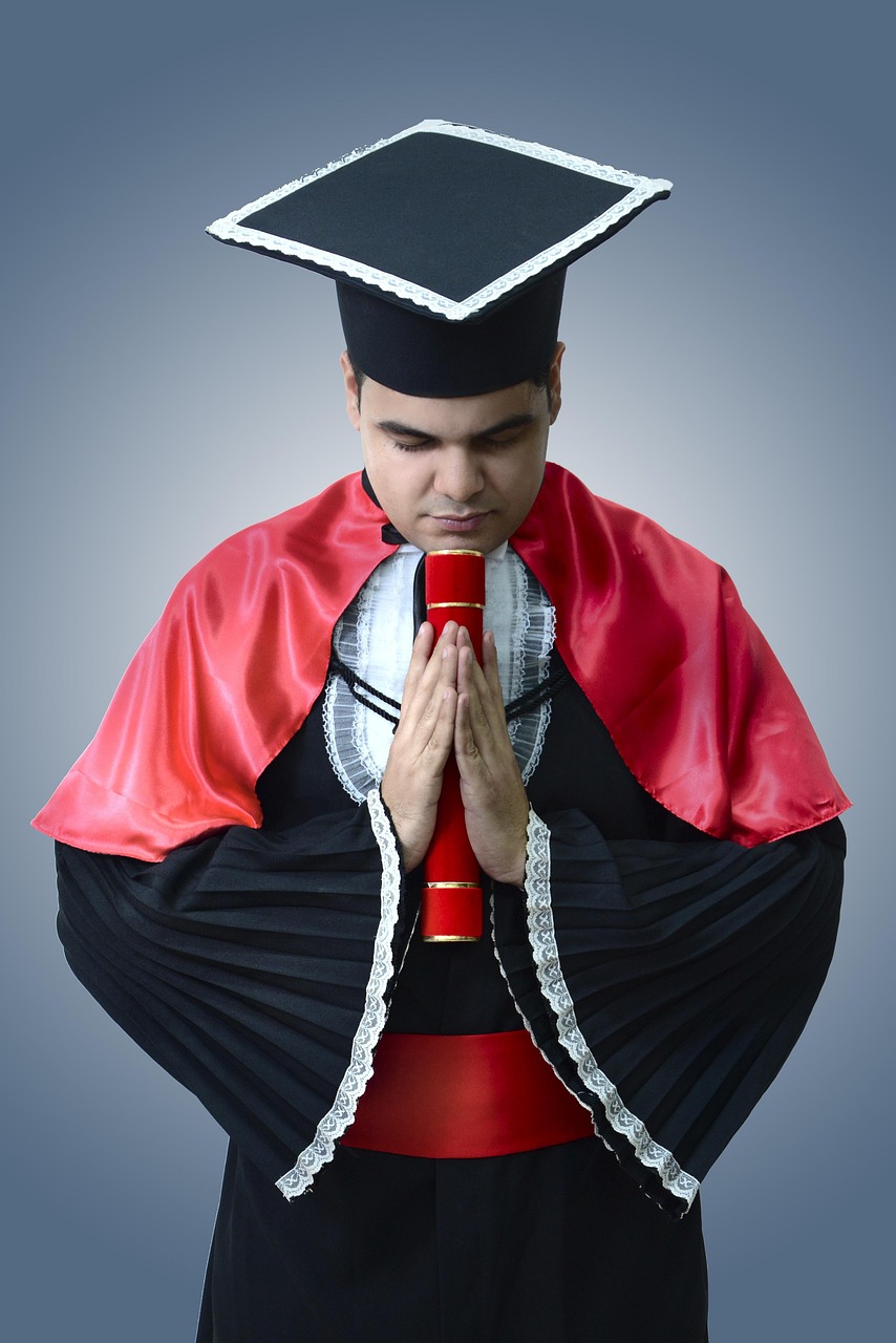 Student celebrating academic achievement