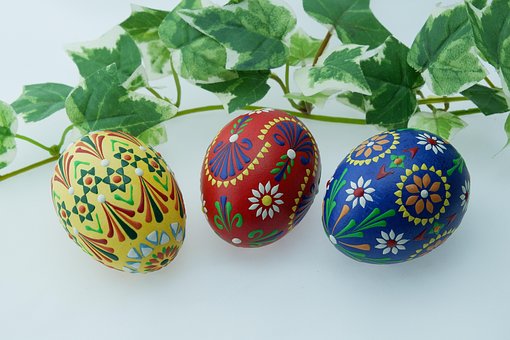Wielkanoc, Ornament, TÅo, Jajko Pisanka