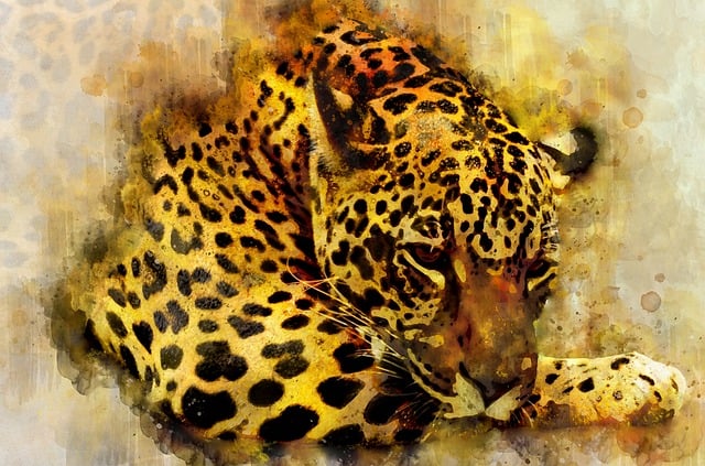 Free leopard watercolor pet illustration
