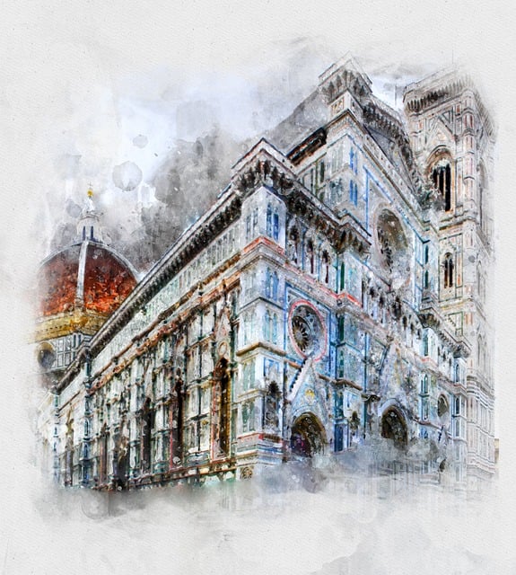 Free italy nature watercolor illustration