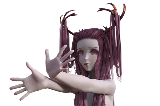 Free manga girl antler illustration