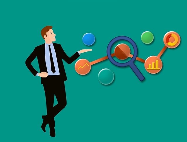 Free business man analytics seo illustration