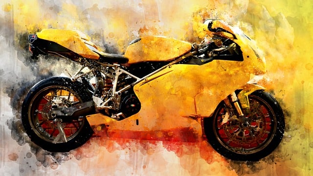 Free motorcycle watercolor motorbike illustration