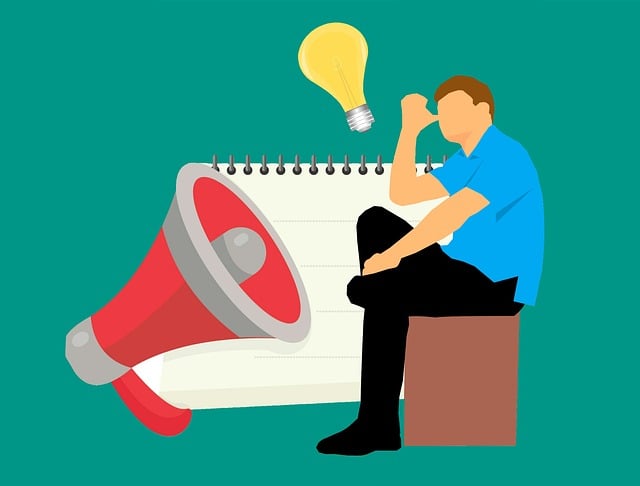 Free content marketing megaphone loudspeaker illustration