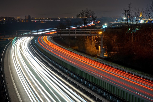 Autopista, Noche, Luces, Pistas, Líneas