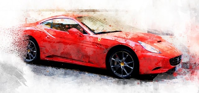 Free car watercolor ferrari illustration