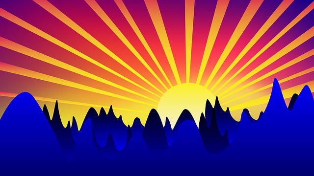 Free sunrise background sun illustration