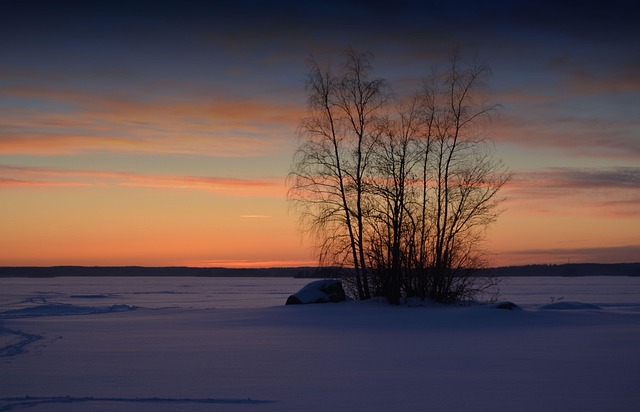 Solnedgang, Daggry, Natur, Landskab, Sø