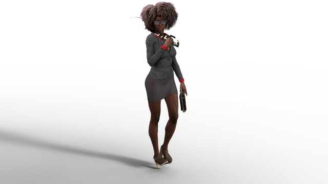 Free female 3d character comic illustration