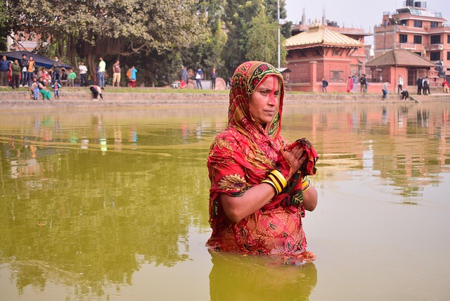 Chhath, Religiøs, Nepal, Vand, Mennesker