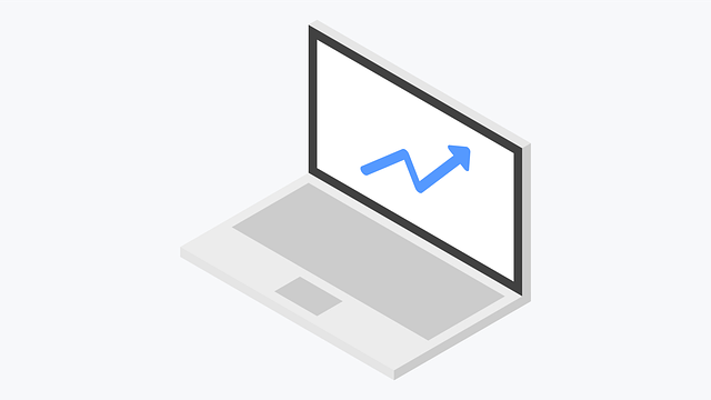 Free laptop 3d line graph vector