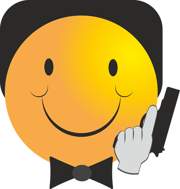 Free smiley james bond hero illustration