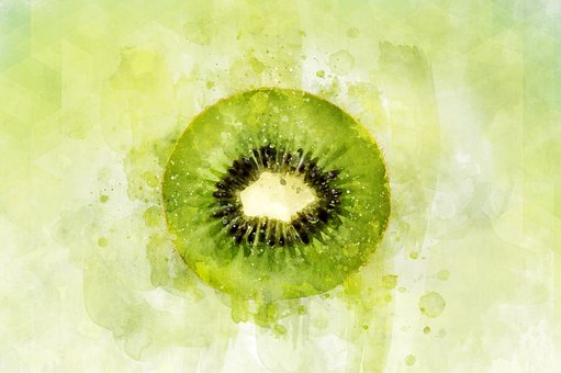 Kiwi, Frukt, Akvarell, Grønn, Mat, Fersk
