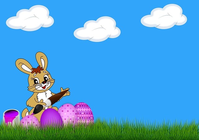 Free easter eggs grass illustration
