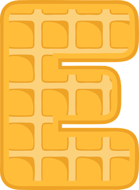 Free e alphabet waffle vector