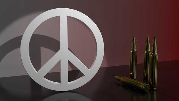 Paz, Símbolo, Assinar, Balas, Bala