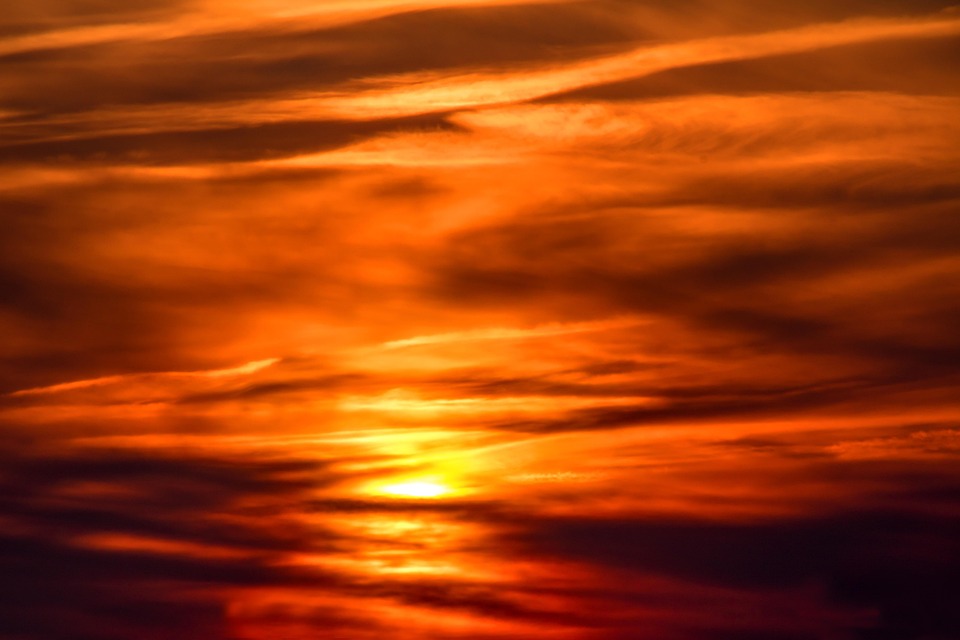 sunset setting sun evening