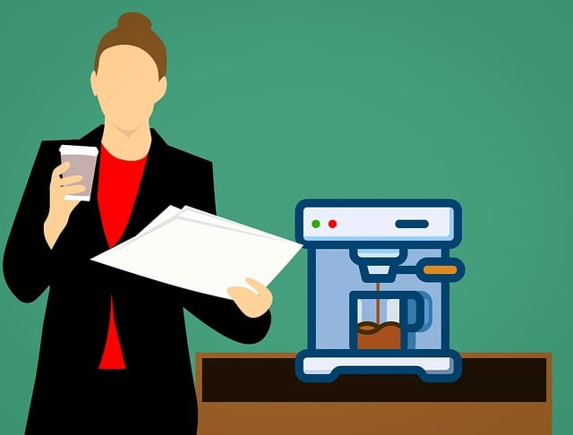 Free machine coffee machine woman illustration