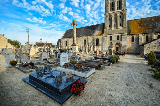 Normandy, France, Cemetery, Church